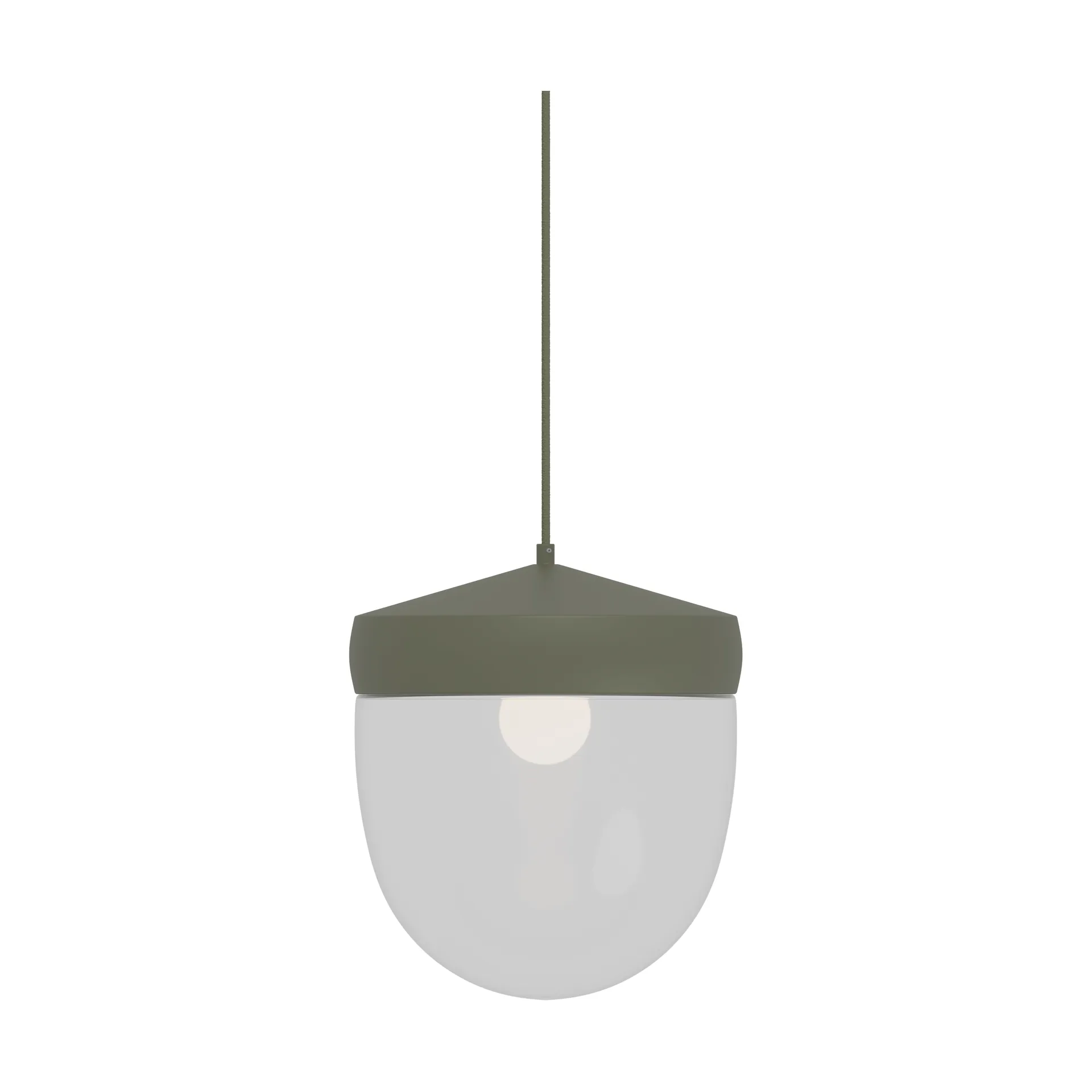 Lampada a sospensione Pan in vetro trasparente 30 cm, Grigio oliva-grigio scuro Noon