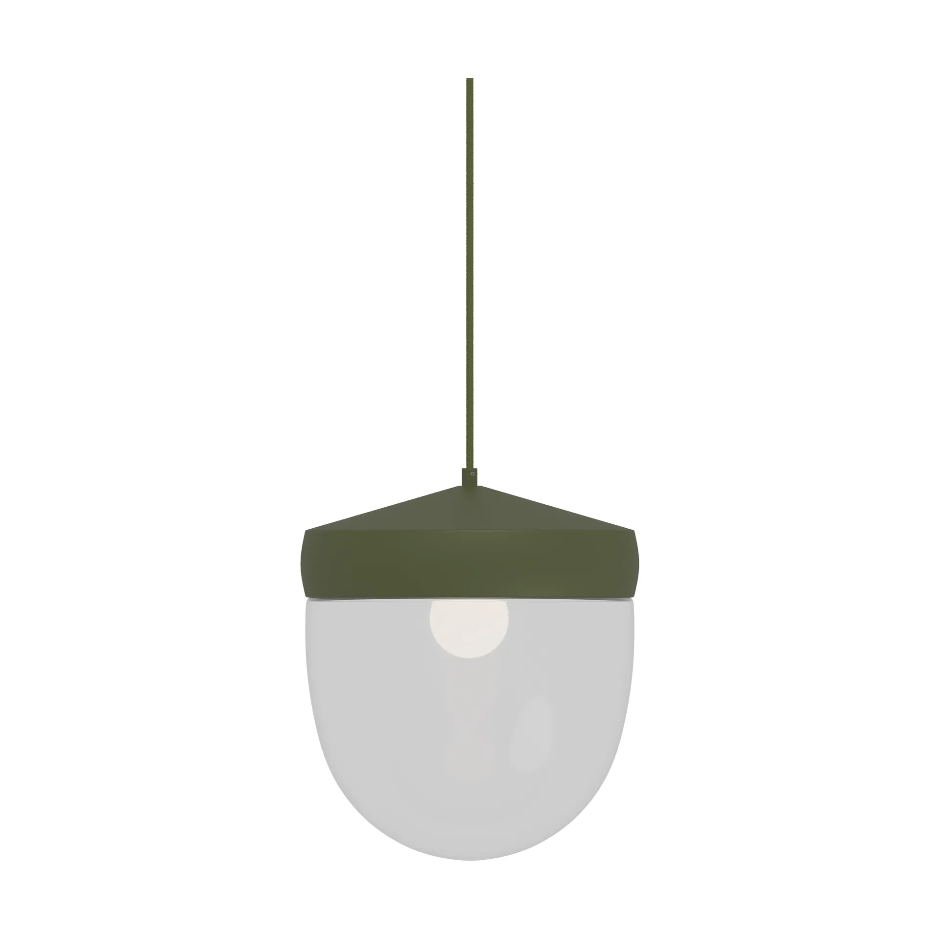 Lampada a sospensione Pan in vetro trasparente 30 cm, Militare verde-verde Noon