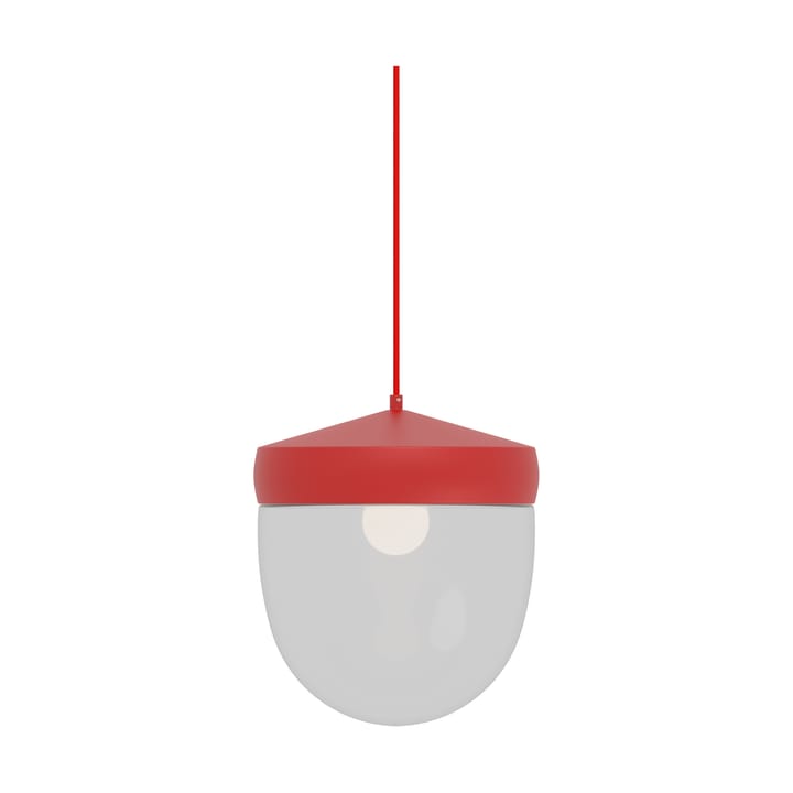 Lampada a sospensione Pan in vetro trasparente 30 cm - Rosso-rosso - Noon