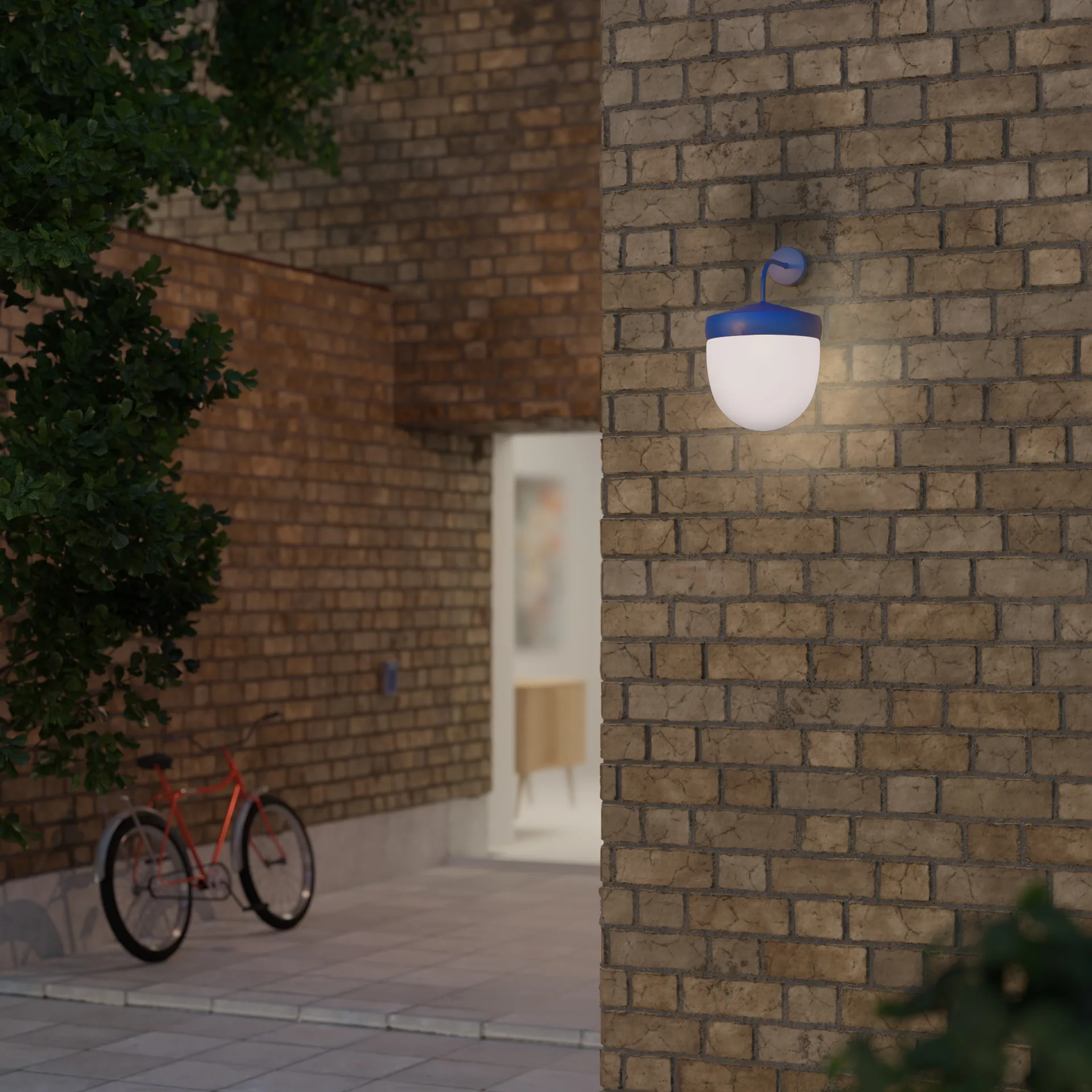 Lampada da parete Pan in vetro smerigliato 30 cm, Blu Noon