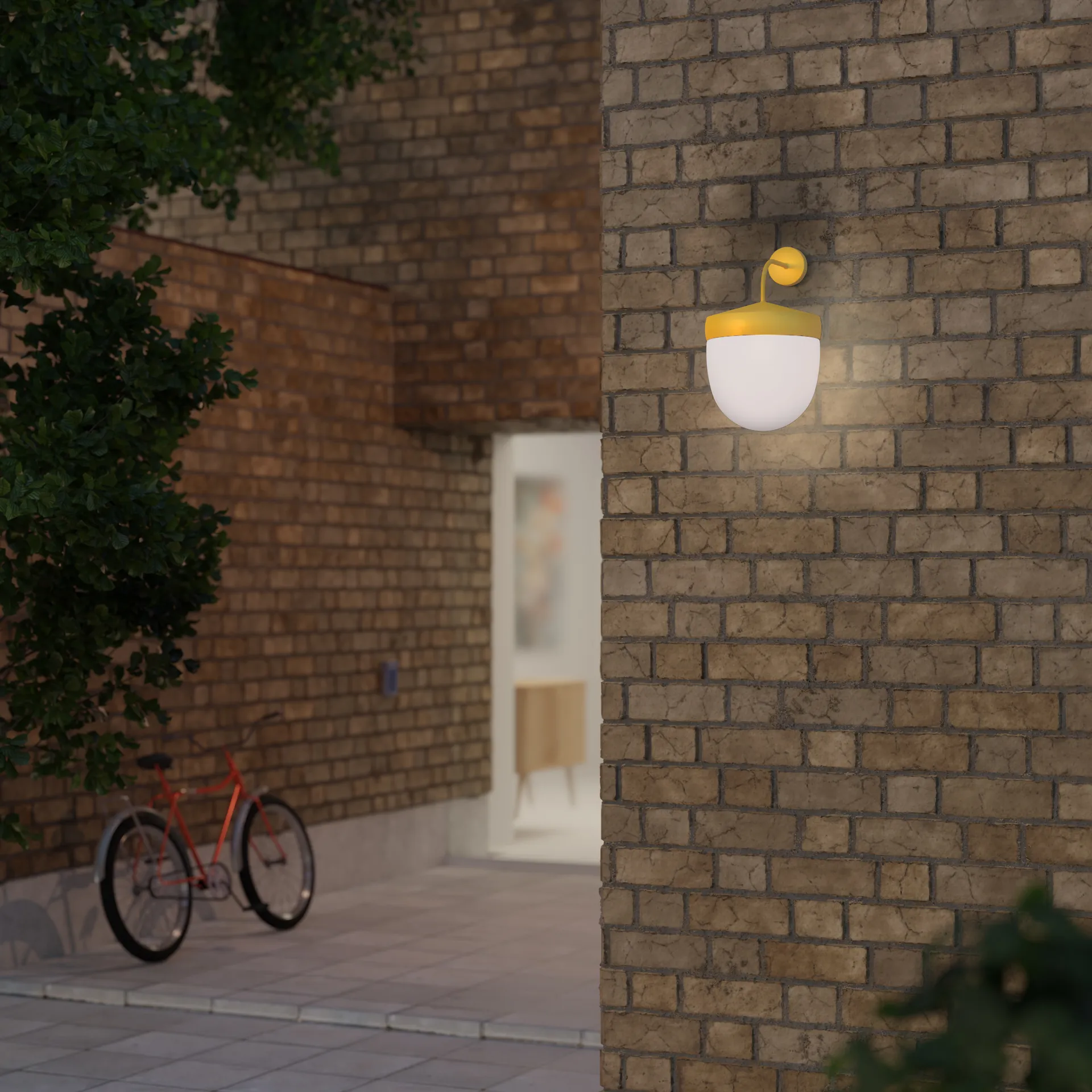 Lampada da parete Pan in vetro smerigliato 30 cm, Giallo dorato Noon