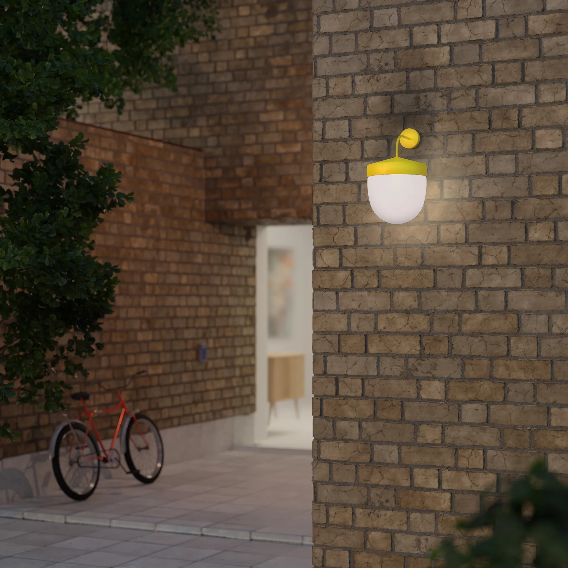 Lampada da parete Pan in vetro smerigliato 30 cm, Giallo Noon