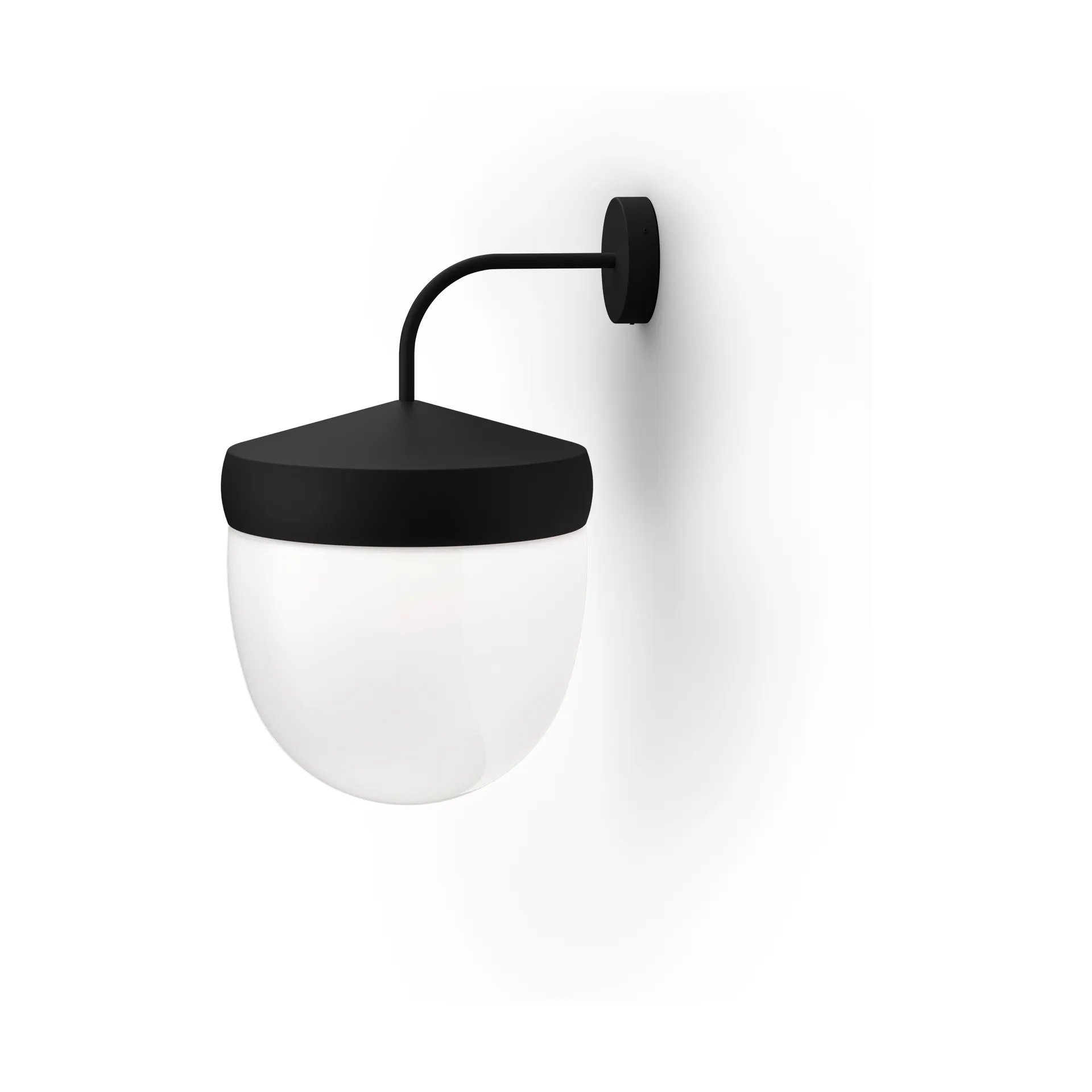 Lampada da parete Pan in vetro smerigliato 30 cm, Nero Noon