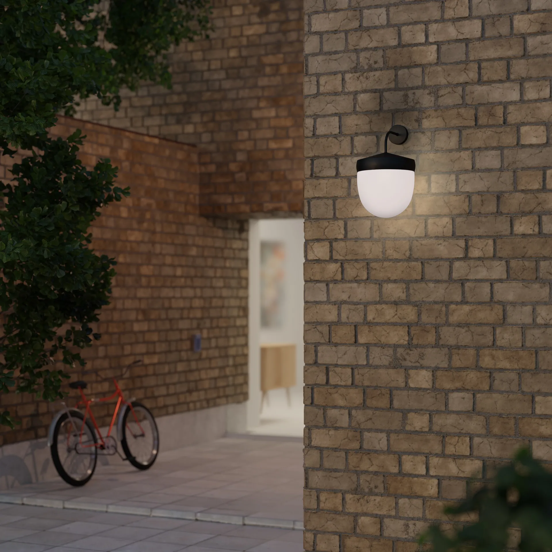 Lampada da parete Pan in vetro smerigliato 30 cm, Nero Noon