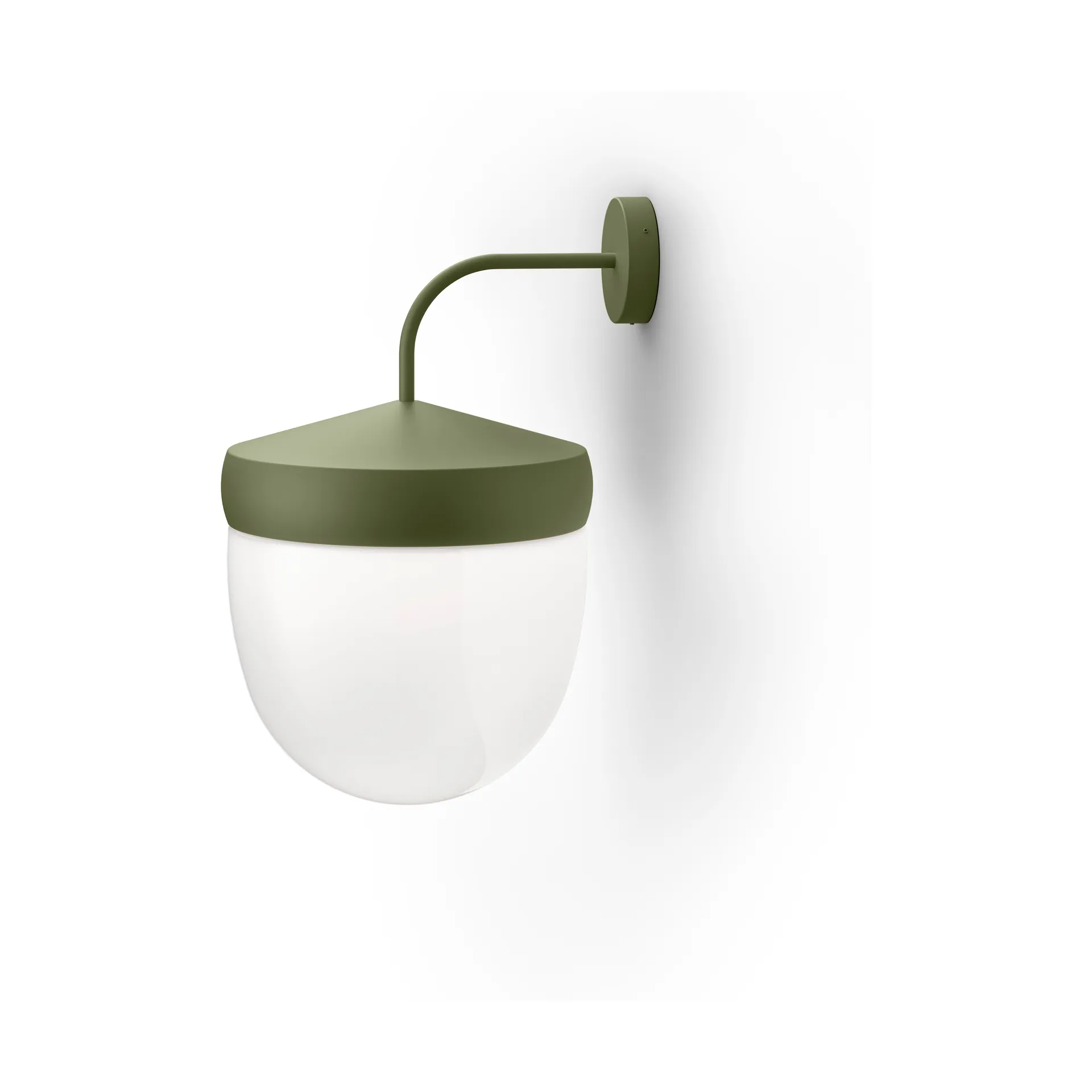 Lampada da parete Pan in vetro smerigliato 30 cm, Verde militare Noon