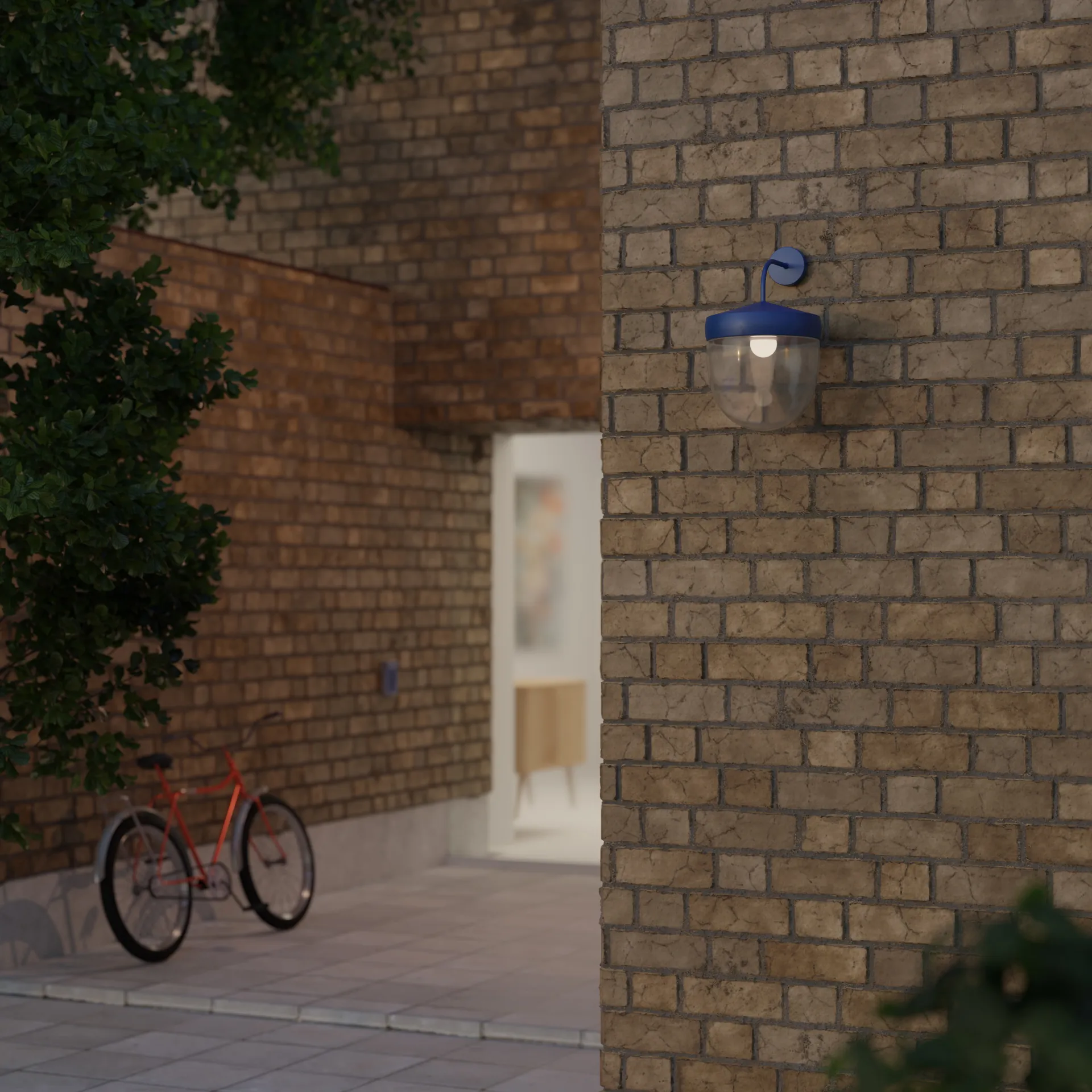 Lampada da parete Pan in vetro trasparente 30 cm, Blu Noon