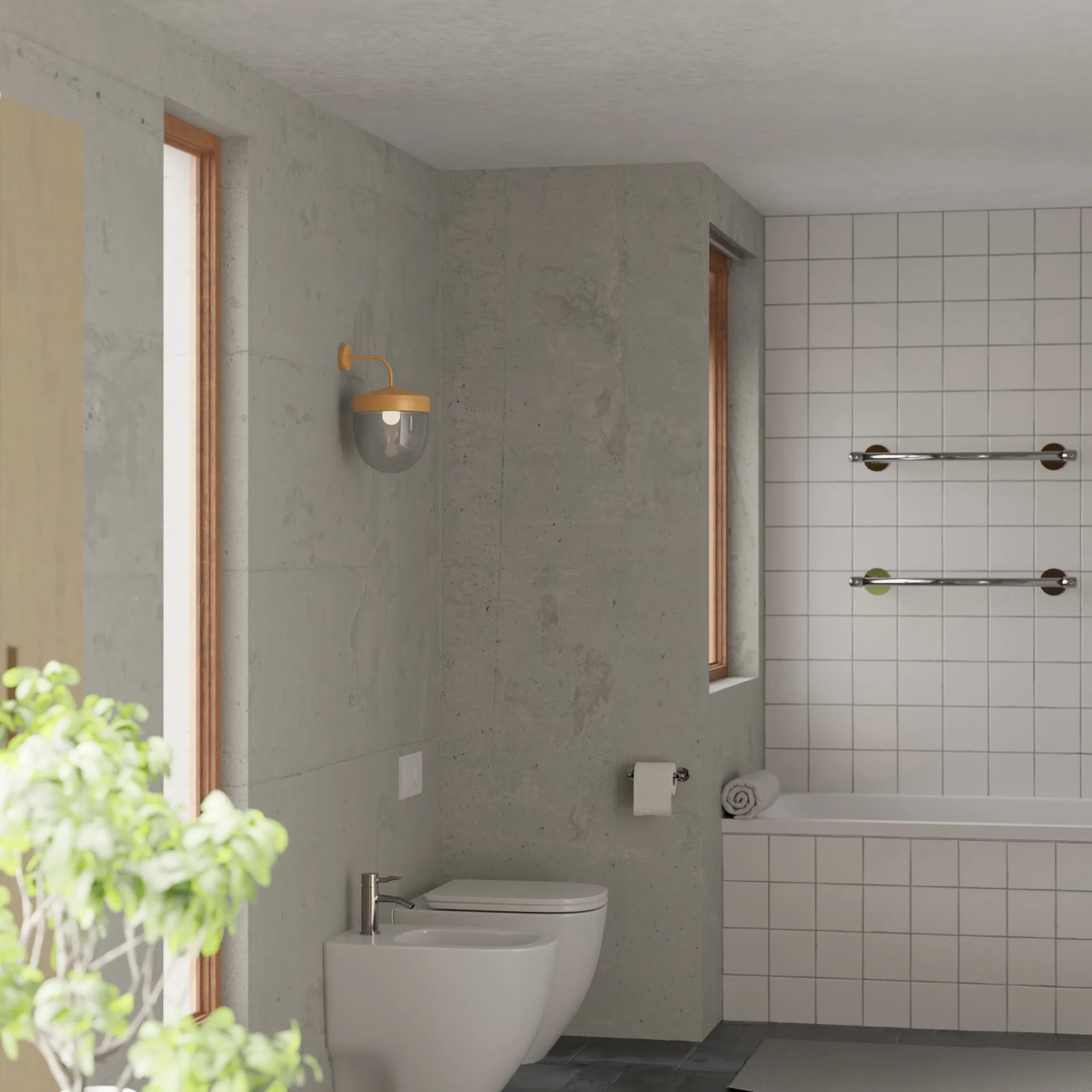 Lampada da parete Pan in vetro trasparente 30 cm, Marrone Noon