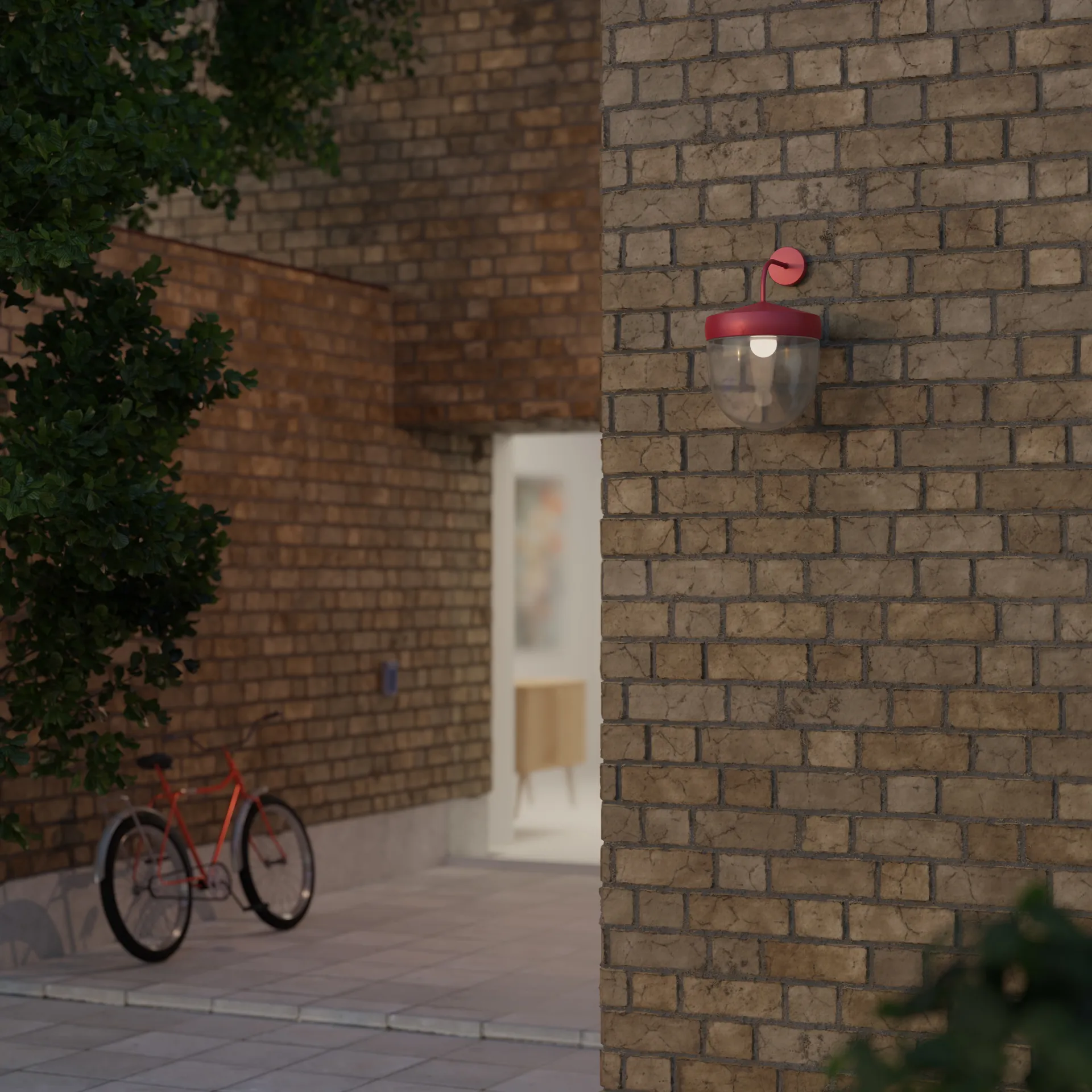 Lampada da parete Pan in vetro trasparente 30 cm, Rosso Noon