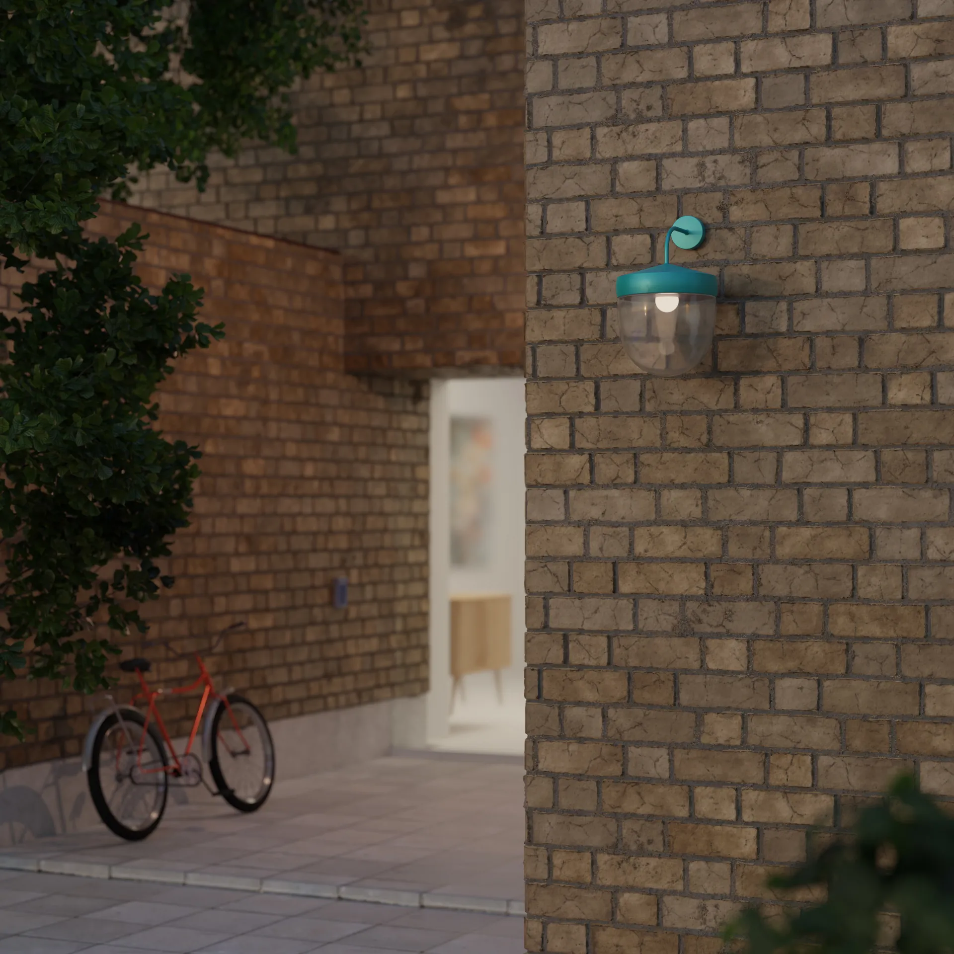 Lampada da parete Pan in vetro trasparente 30 cm, Turchese Noon