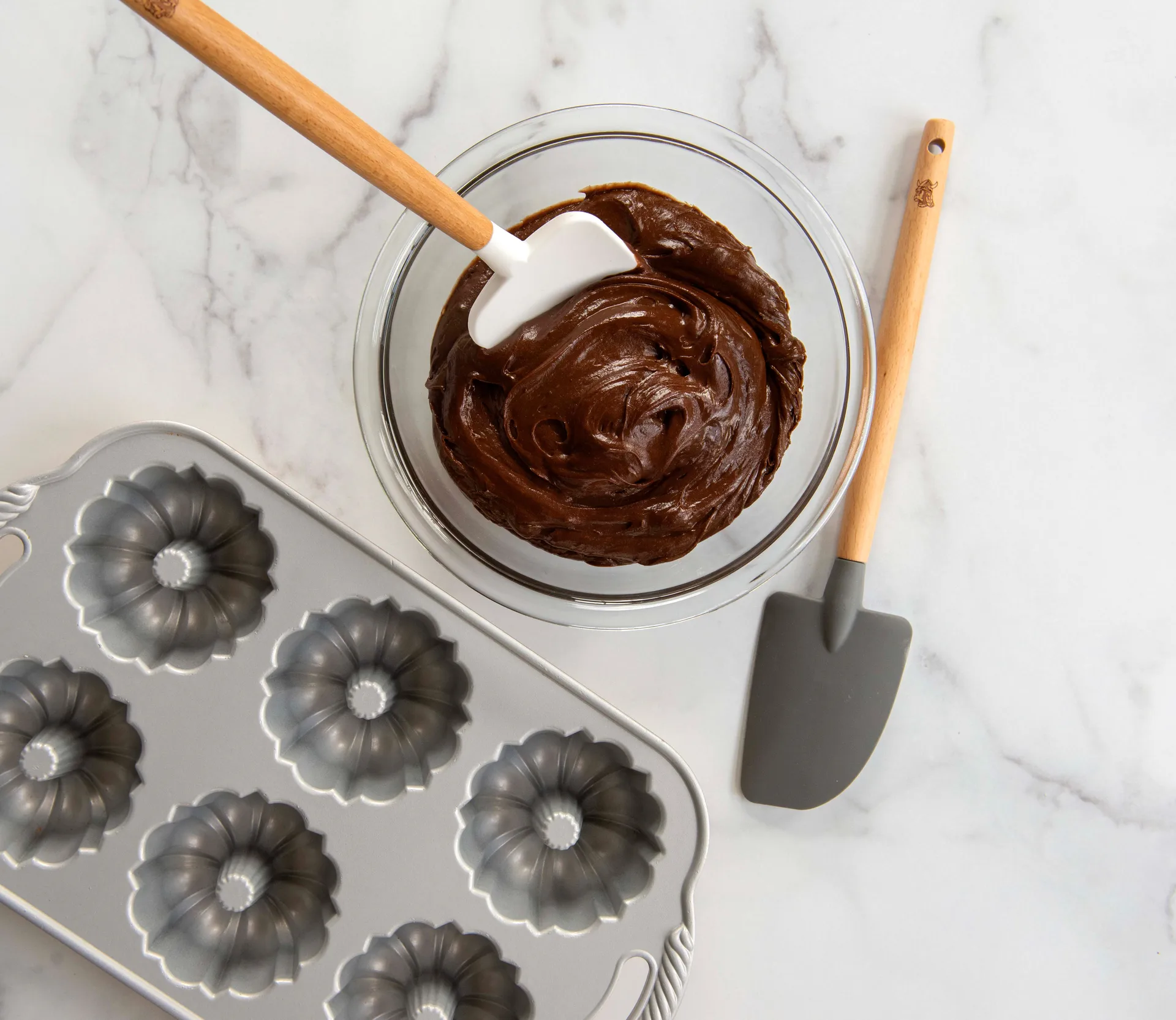 Spatola confezione da 2 pezzi in legno di faggio Nordic Ware, nero-bianco Nordic Ware