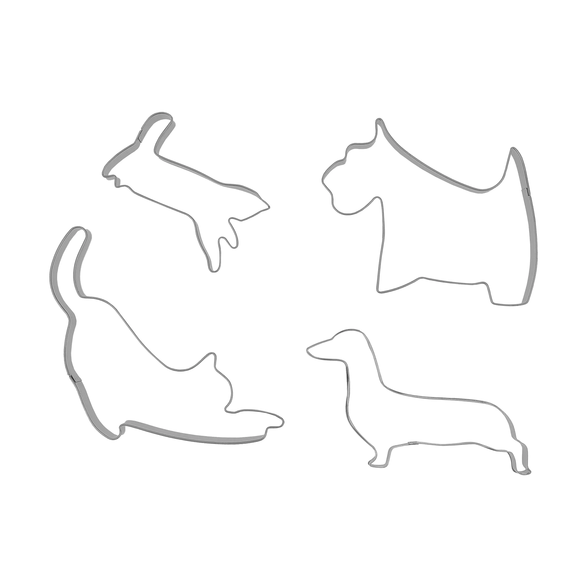 BAKE stampino per biscotti di pan di zenzero, Animali domestici, 4 pezzi Nordwik