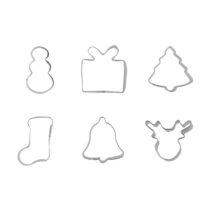 BAKE stampino per biscotti di pan di zenzero - Natale, mini, 6 pezzi - Nordwik