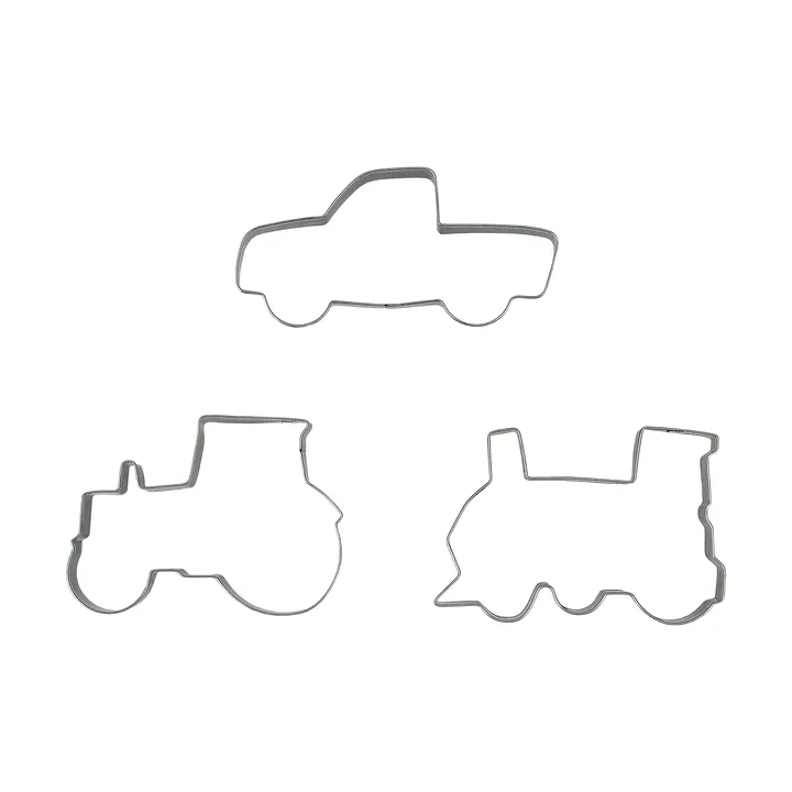 BAKE stampino per biscotti di pan di zenzero - Veicoli, 3 pezzi - Nordwik
