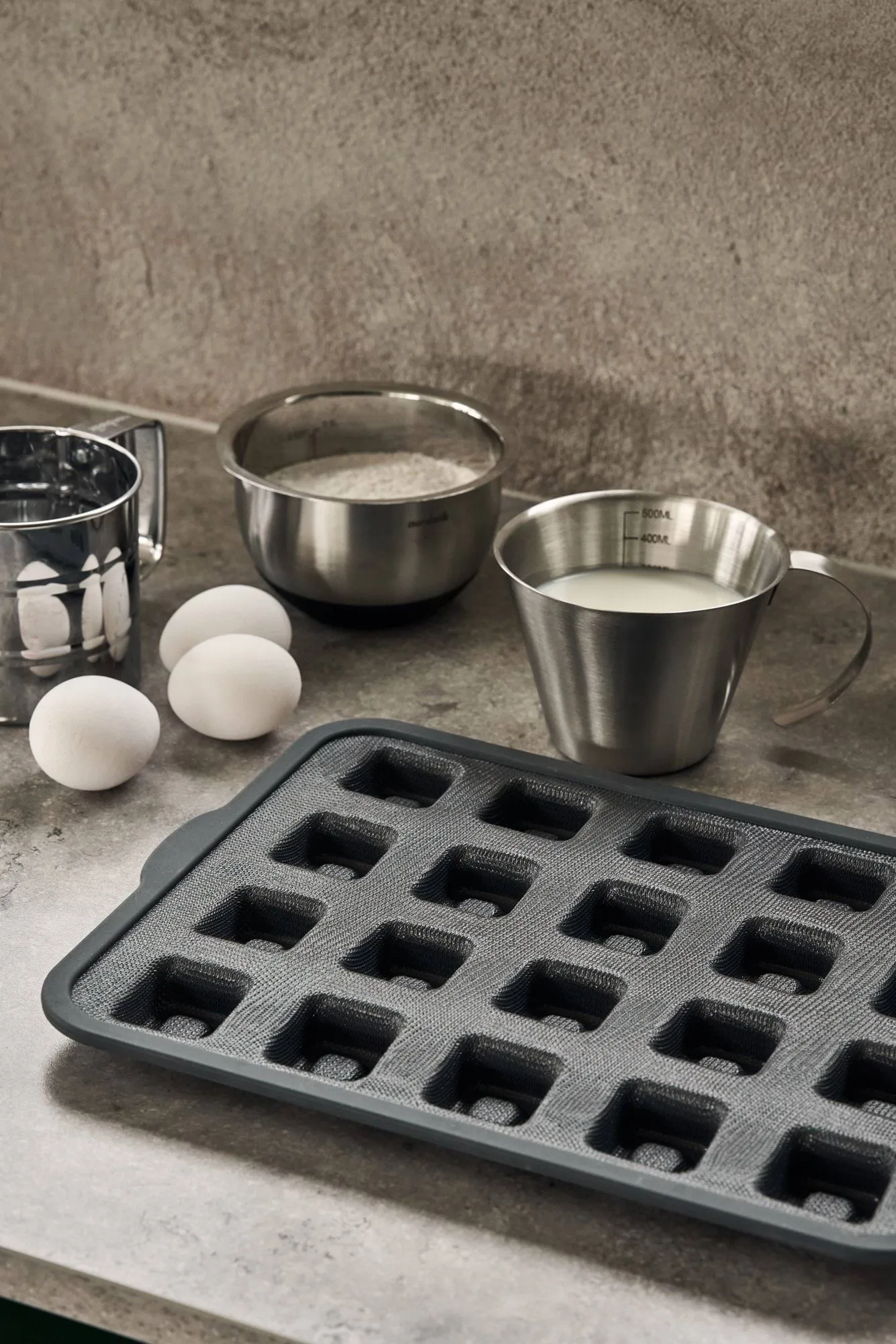 BAKE stampo in silicone con telaio rinforzato, Quadrato, 20 pezzi Nordwik