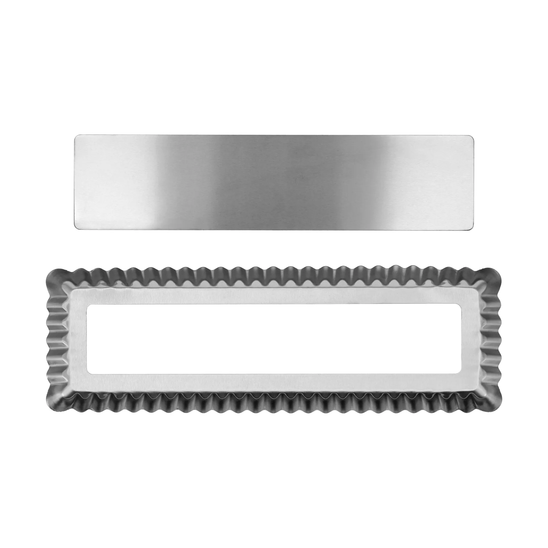 BAKE tortiera per crostata con fondo removibile, Rettangolare, in acciaio inossidabile, 35x11 cm Nordwik