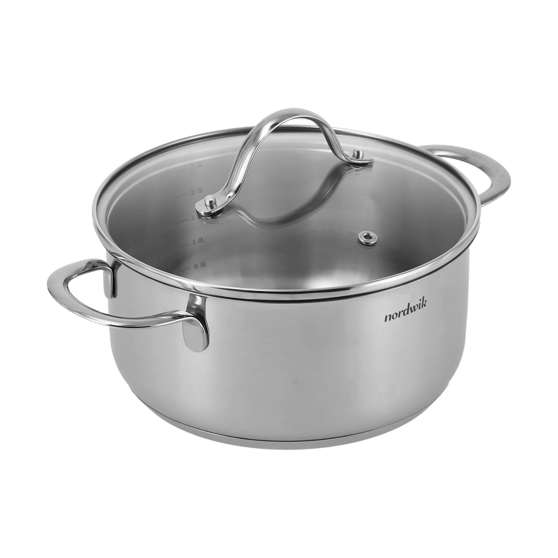 Casseruola con coperchio in vetro Nordwik 2,5 L, Acciaio inossidabile Nordwik