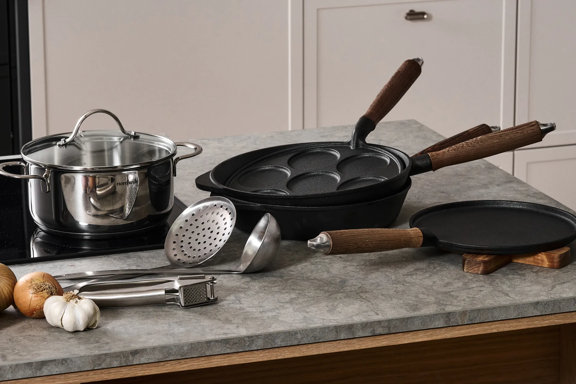 Mestolo forato Nordwik 32 cm, Acciaio inossidabile Nordwik