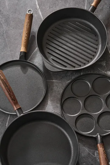 Padella grigliata Nordwik in ghisa con manico in legno - 28 cm - Nordwik