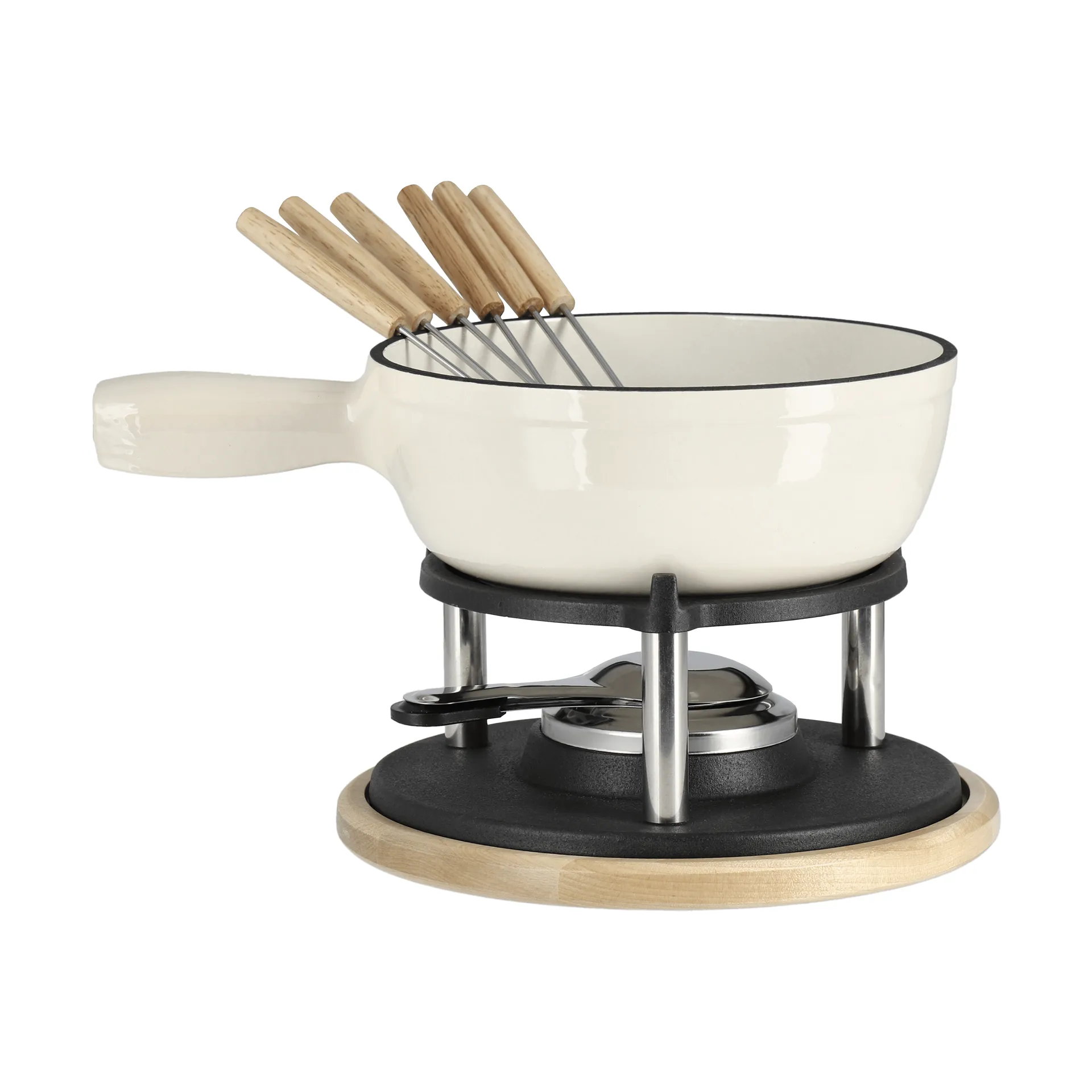 Pentola per fonduta smaltata, Creme, 1,8 L Nordwik