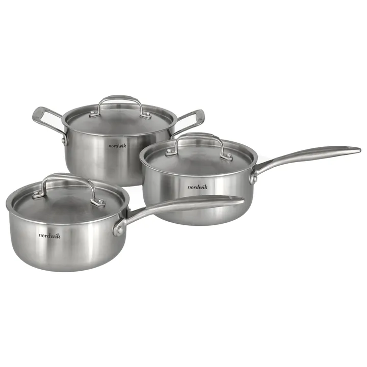 Set di pentole Nordwik 3 strati 3 pezzi - 1,5 l, 2 l, 3 l - Nordwik