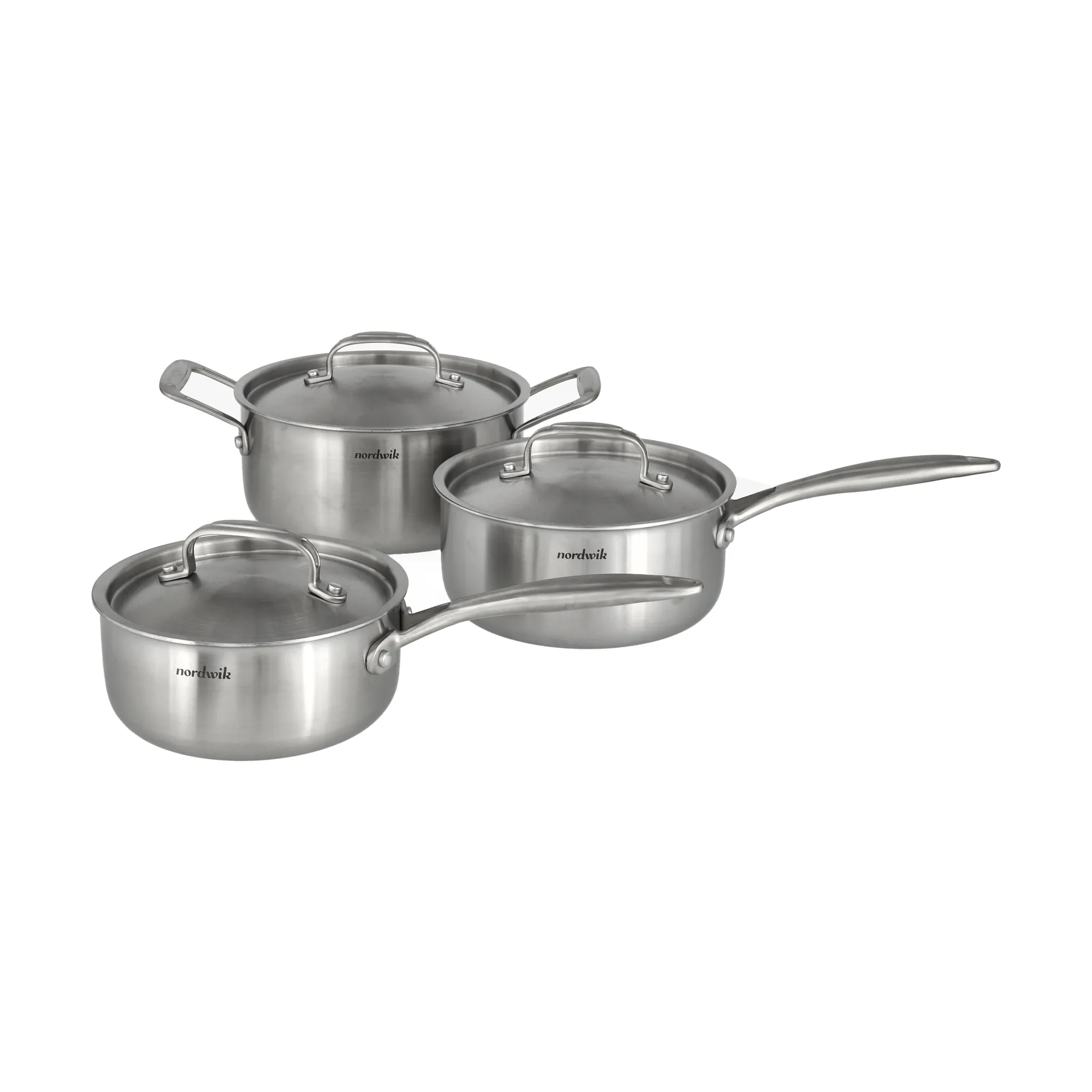 Set di pentole Nordwik 3 strati 3 pezzi, 1,5 l, 2 l, 3 l Nordwik