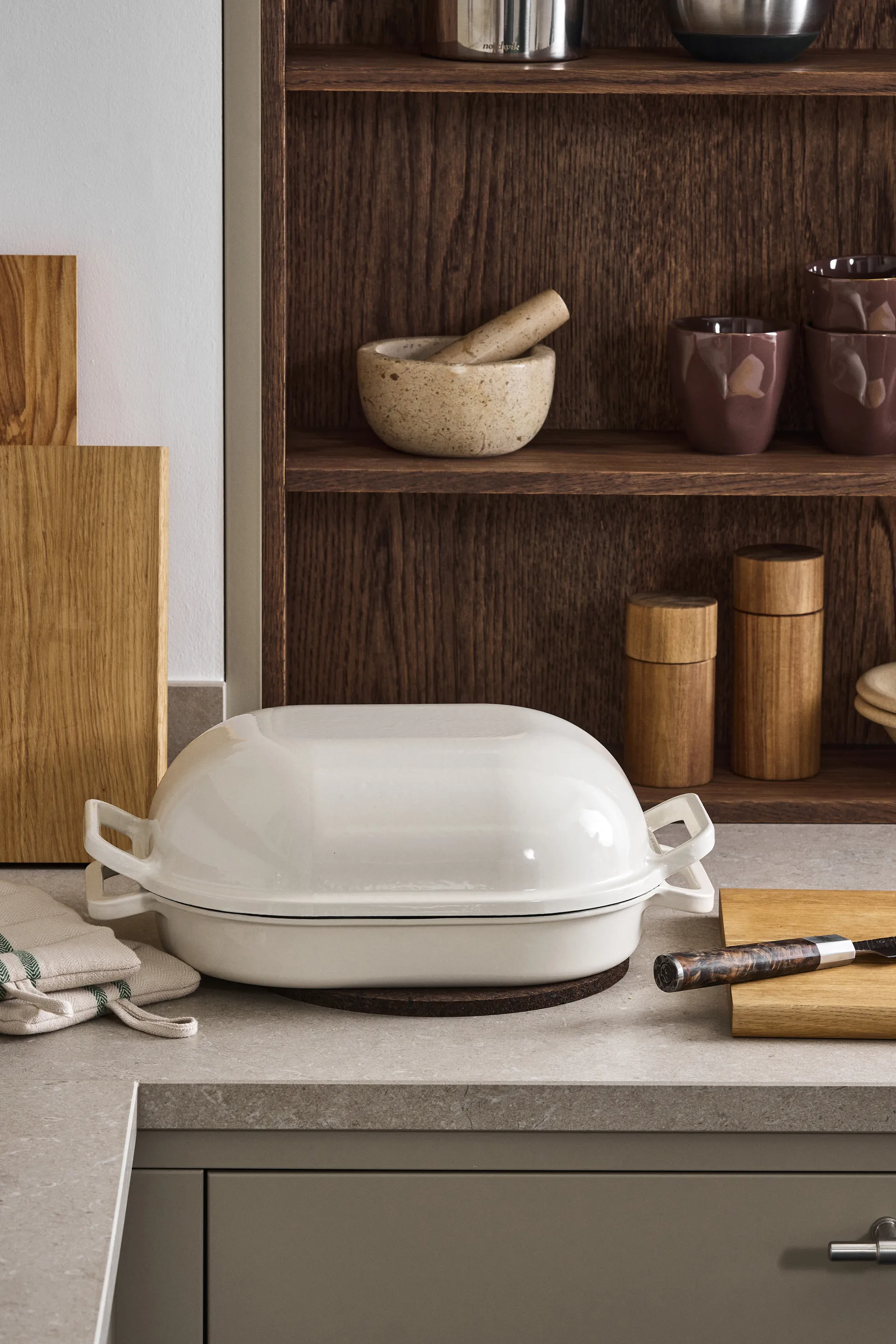 Stampo smaltato per pane Nordwik Levain 39x26 cm, Crema Nordwik