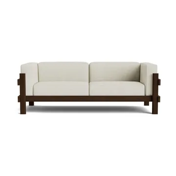 Divano Kube - Pino laccato marrone-tessuto Remix 223 Beige, 220 cm - Normann Copenhagen
