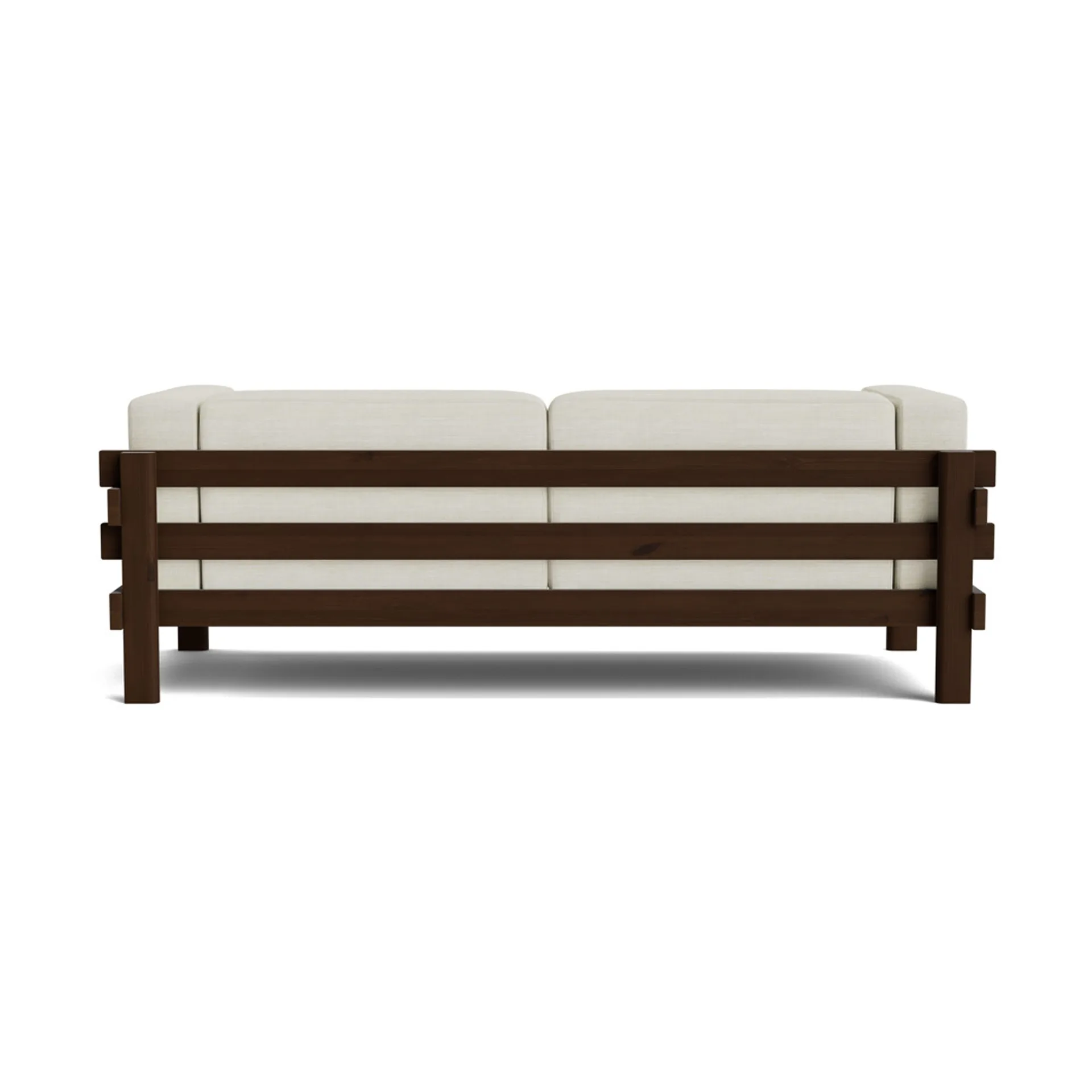 Divano Kube, Pino laccato marrone-tessuto Remix 223 Beige, 220 cm Normann Copenhagen