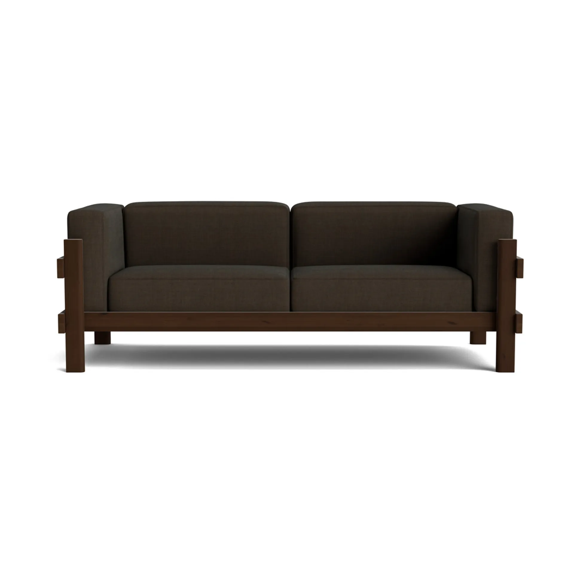 Divano Kube, Pino laccato marrone-tessuto Remix 356 Brown, 220 cm Normann Copenhagen