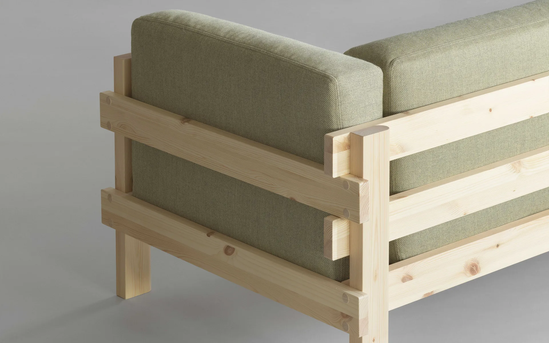 Divano Kube, Pino laccato-tessuto Remix 143 Grey, 220 cm Normann Copenhagen