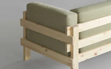 Divano Kube - Pino laccato-tessuto Remix 143 Grey, 220 cm - Normann Copenhagen