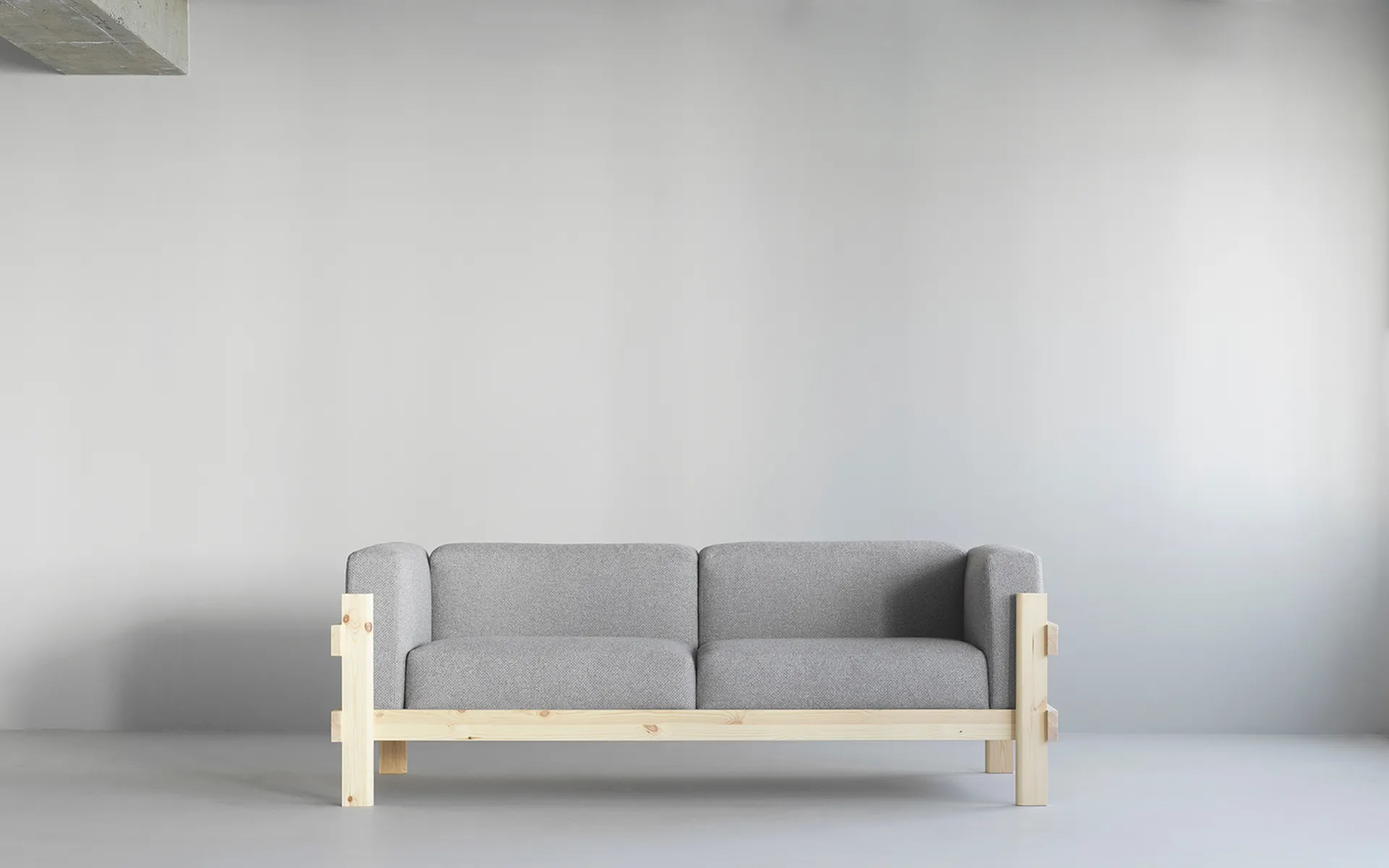 Divano Kube, Pino laccato-tessuto Remix 223 Beige, 220 cm Normann Copenhagen