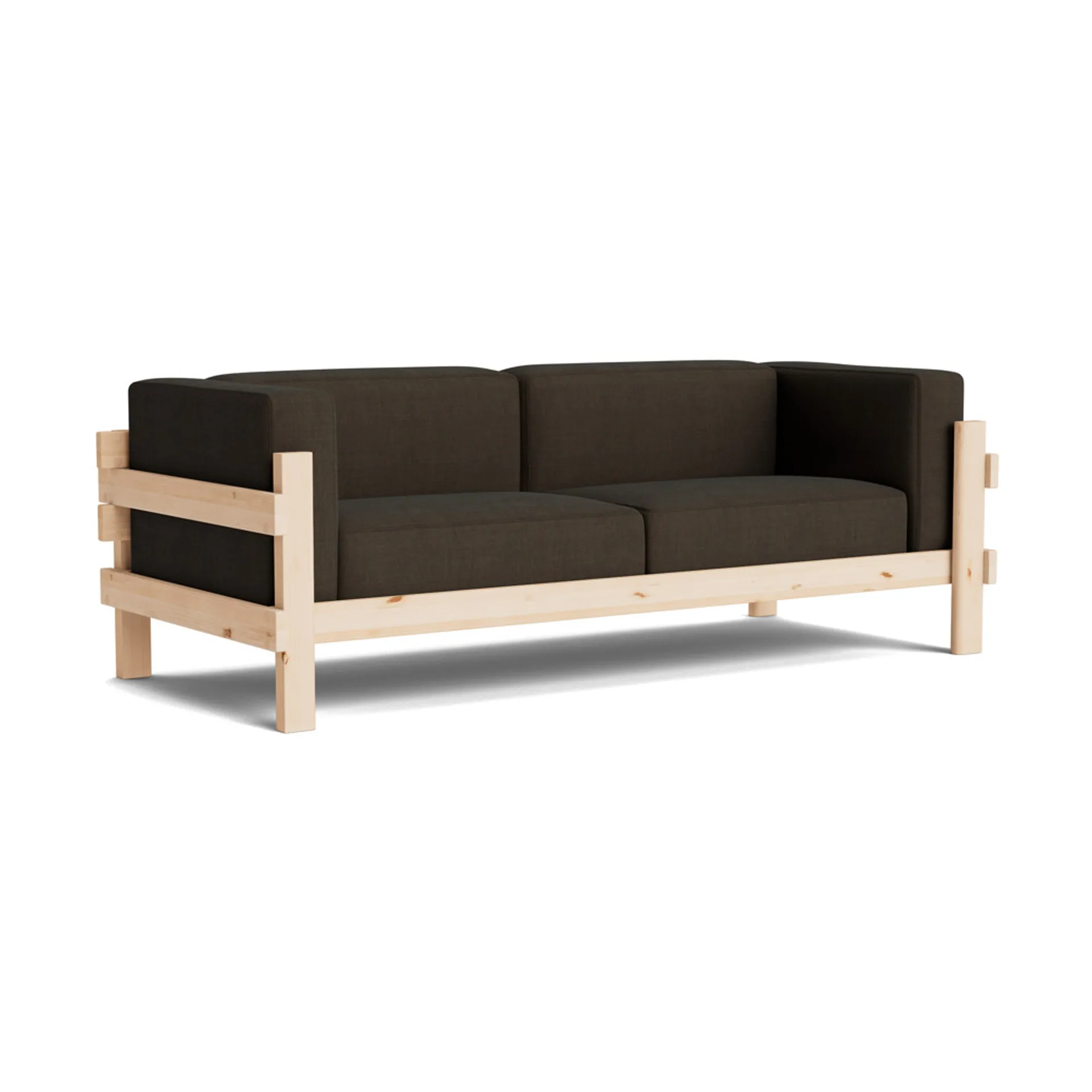 Divano Kube, Pino verniciato-tessuto Remix 356 Brown, 220 cm Normann Copenhagen