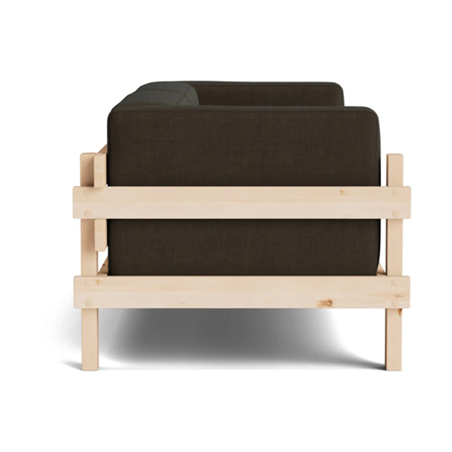 Divano Kube, Pino verniciato-tessuto Remix 356 Brown, 220 cm Normann Copenhagen