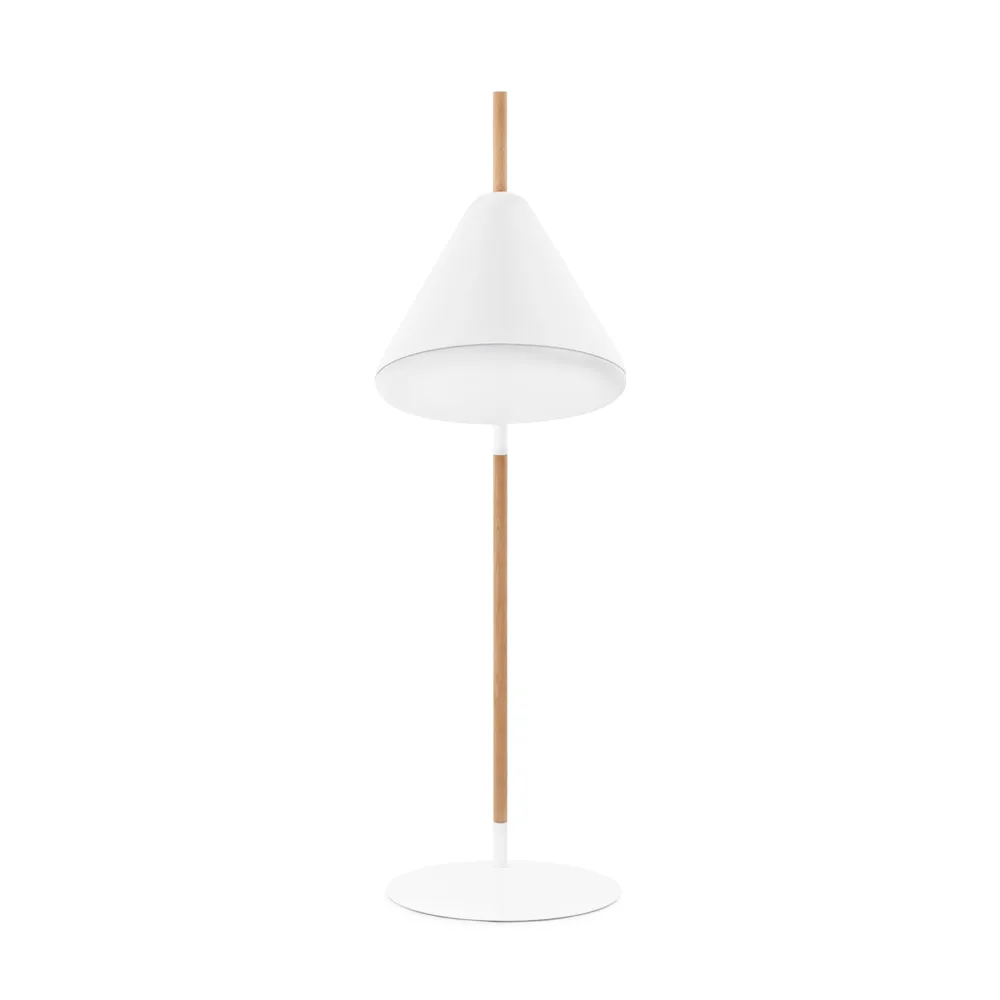 Lampada da terra Hello, Grigio, gambe in faggio Normann Copenhagen