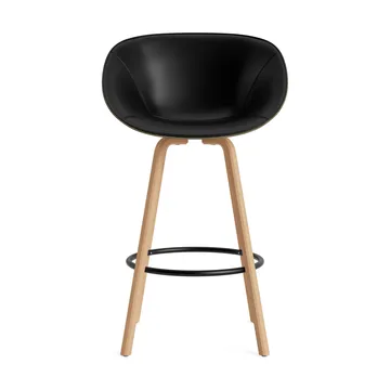 Poltroncina da bar con braccioli rivestita frontalmente 75 cm - Ultra 41599-Alga-faggio-acciaio nero - Normann Copenhagen