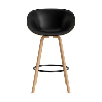 Poltroncina da bar con braccioli rivestita frontalmente 75 cm - Ultra 41599-Canapa-faggio-acciaio nero - Normann Copenhagen