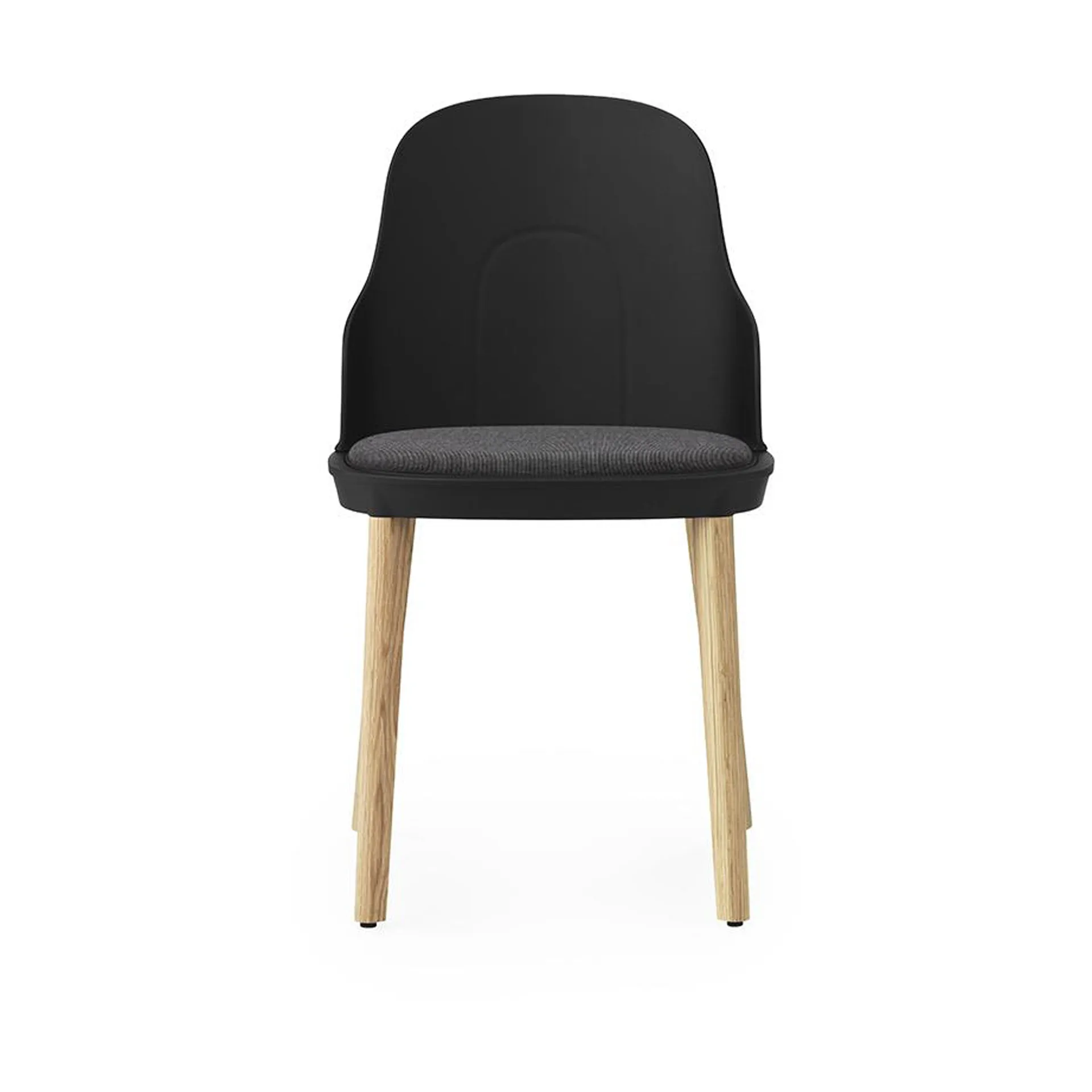 Sedia Allez con cuscino da seduta e gambe in rovere, Black Normann Copenhagen