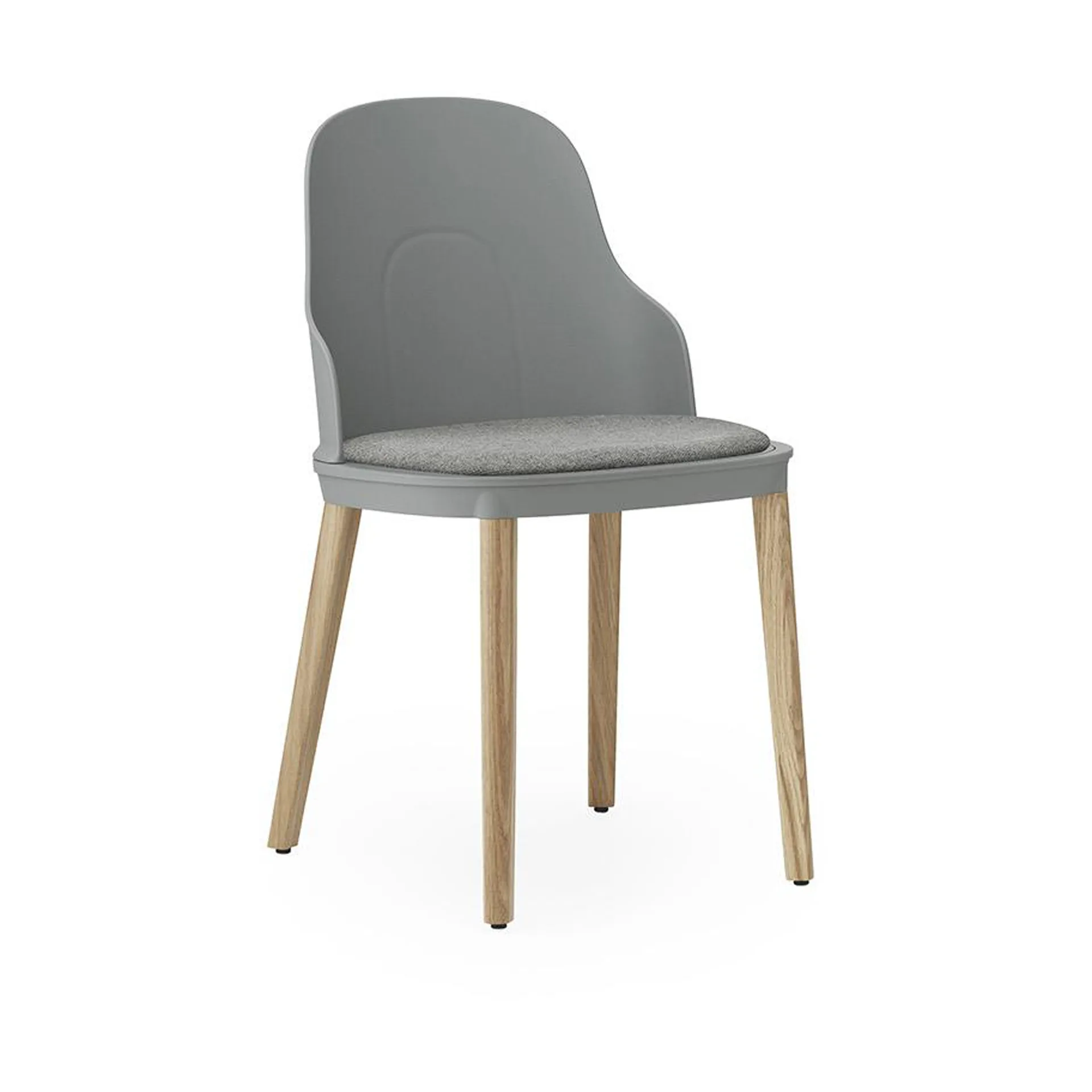 Sedia Allez con cuscino da seduta e gambe in rovere, Grey Normann Copenhagen