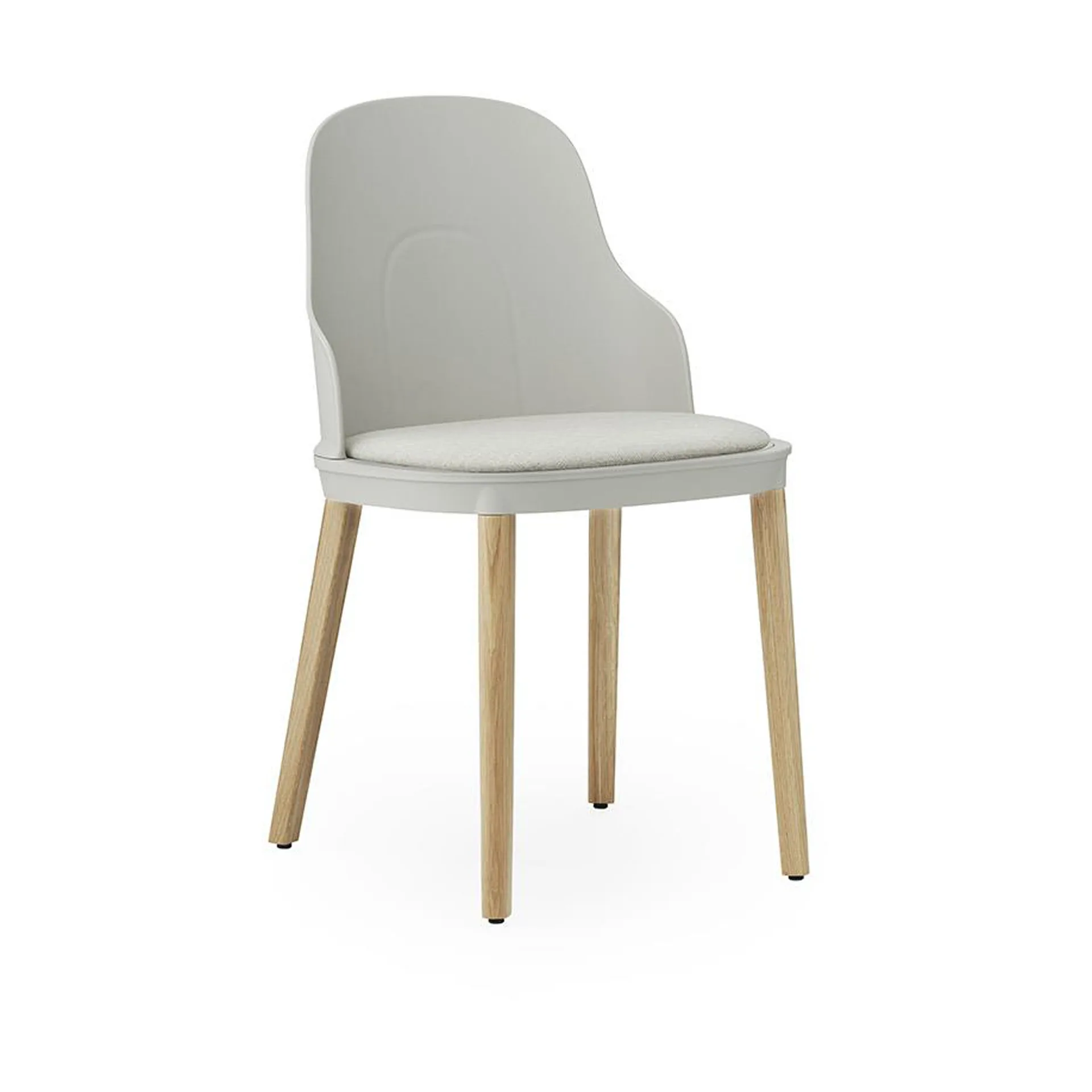 Sedia Allez con cuscino da seduta e gambe in rovere, Warm Grey Normann Copenhagen