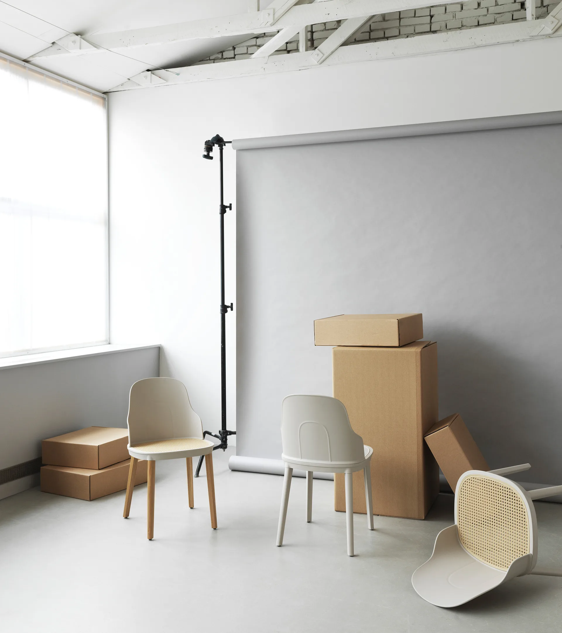 Sedia Allez in vimini sagomato, Warm grey - quercia Normann Copenhagen
