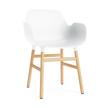 Sedia con braccioli Form - bianco, gambe in rovere - Normann Copenhagen