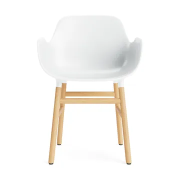 Sedia con braccioli Form - bianco, gambe in rovere - Normann Copenhagen