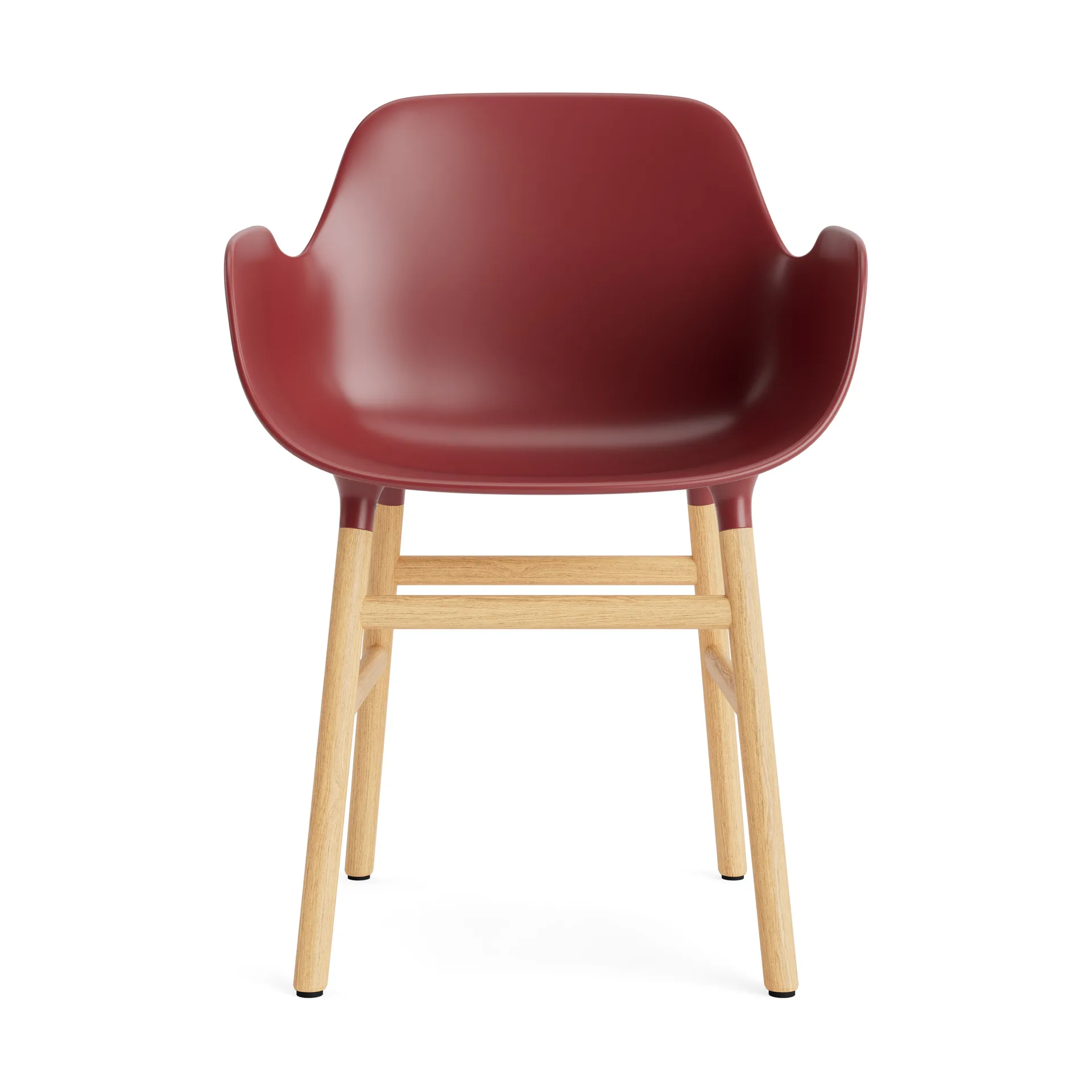 Sedia con braccioli Form, rosso, gambe in rovere Normann Copenhagen