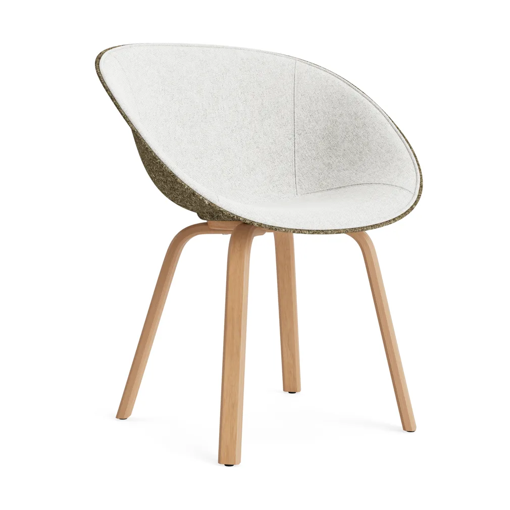 Sedia con braccioli Mat rivestita frontalmente, Hallingdal 110-Alga-faggio Normann Copenhagen