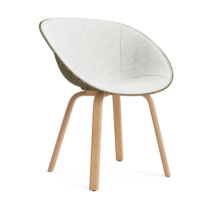 Sedia con braccioli Mat rivestita frontalmente - Hallingdal 110-Alga-faggio - Normann Copenhagen