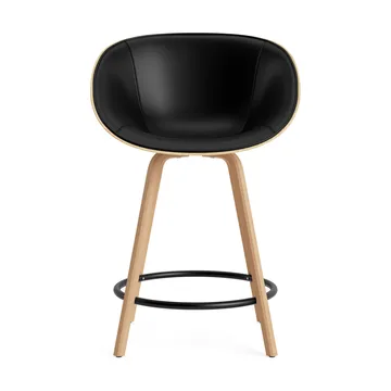 Sedia da bar con braccioli rivestita frontalmente 65 cm - Ultra 41599-Canapa-faggio-acciaio nero - Normann Copenhagen