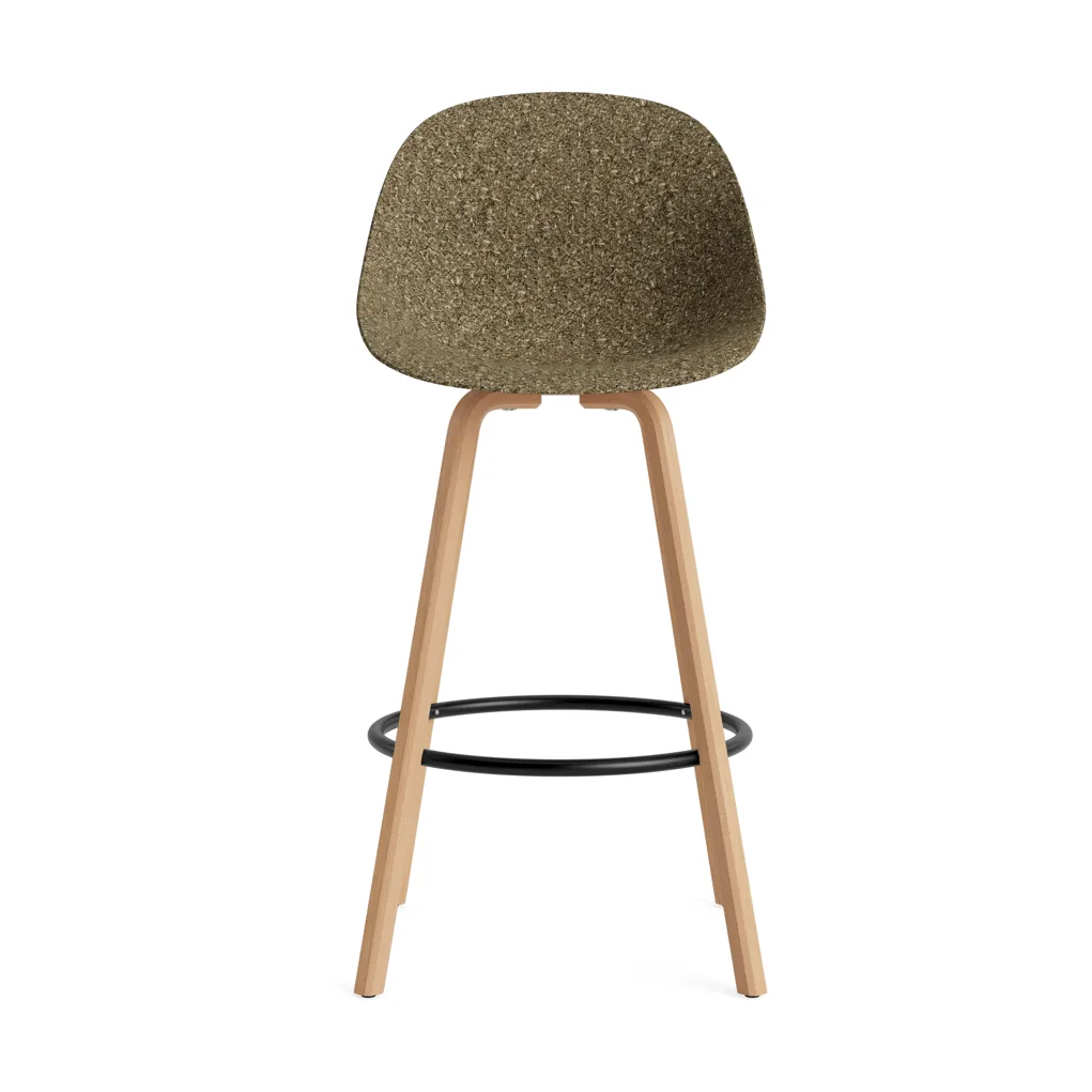 Sedia da bar Mat Bar Chair 75 cm, Alga-faggio-acciaio nero Normann Copenhagen