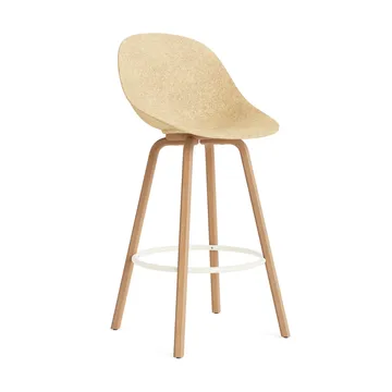Sedia da bar Mat Bar Chair 75 cm - Canapa-faggio-cream steel - Normann Copenhagen