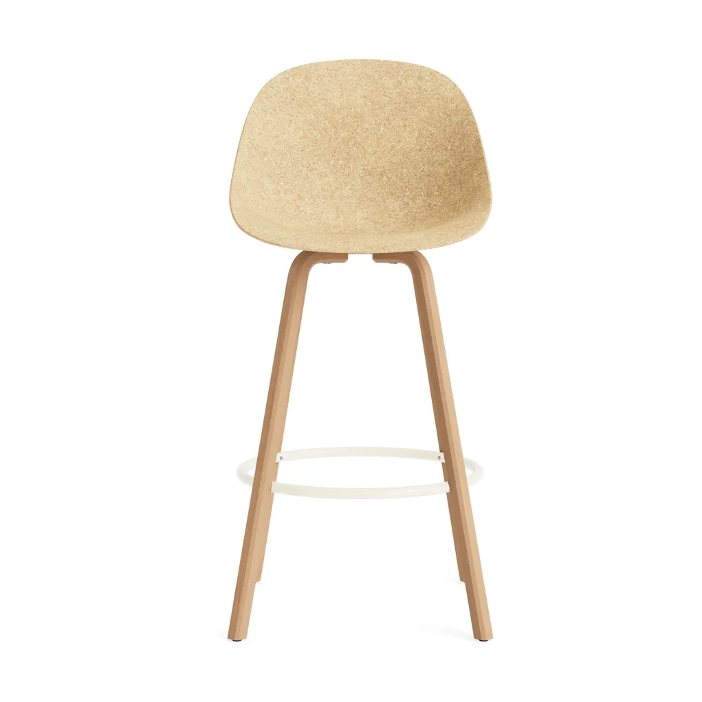 Sedia da bar Mat Bar Chair 75 cm, Canapa-faggio-cream steel Normann Copenhagen